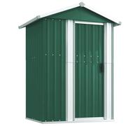 vidaXL Cobertizo de jardín Acero galvanizado 126×97,5×177 cm Verde para herramientas