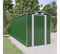 vidaXL Cobertizo de jardín acero galvanizado verde 192x523x223 cm