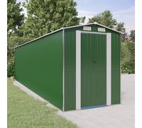 vidaXL Cobertizo de jardín acero galvanizado verde 192x772x223 cm