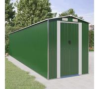 vidaXL Cobertizo de jardín acero galvanizado verde 192x855x223 cm