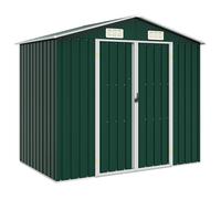 vidaXL Cobertizo de jardín acero galvanizado verde 205x129x183 cm