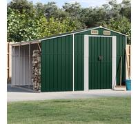 vidaXL Cobertizo de jardín acero galvanizado verde 277x279x179 cm