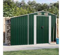 vidaXL Cobertizo de jardín acero galvanizado verde 277x93x179 cm