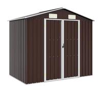 vidaXL Cobertizo de jardín acero galvanizado marrón 205x129x183 cm