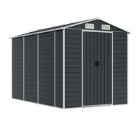 vidaXL Cobertizo de jardín 191x300x198 cm – Caseta de almacenaje en acero galvanizado antracita