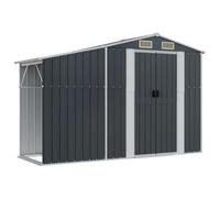 vidaXL Cobertizo de Jardín, Caseta con Almacenamiento, Almacén para Herramientas Leña, Cobertizo para Patio Terraza, Acero Galvanizado Antracita