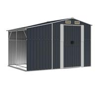 vidaXL Cobertizo de Jardín, Caseta para Herramientas Muebles Leña, Cobertizo de Almacenaje, Caseta para Patio, Acero Galvanizado Gris Antracita