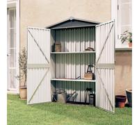 vidaXL Cobertizo de jardín acero galvanizado 116x45x175 cm Gris