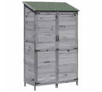 vidaXL Cobertizo de Jardín con Techo Gris 106,5 x 56 x 176 cm