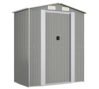 vidaXL Cobertizo de Jardín Exterior Aire Libre Patio Almacenamiento Organizador Casa Puerta Herramienta Caseta Acero Galvanizado Gris Claro