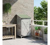 vidaXL. Cobertizo de jardín gris, 59,5 x 56 x 113,5 cm, fabricado en madera maciza de abeto