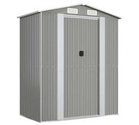 vidaXL Cobertizo de Jardín Exterior Aire Libre Patio Almacenamiento Organizador Casa Puerta Herramienta Caseta Acero Galvanizado Gris Claro