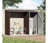 vidaXL Cobertizo de jardín leña marrón acero galvanizado 245x98x159cm