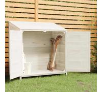 vidaXL Cobertizo de jardín madera de abeto maciza blanco 102x52x112 cm