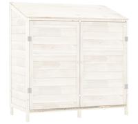 vidaXL Cobertizo de jardín madera de abeto maciza blanco 102x52x112 cm