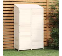 vidaXL Cobertizo de jardín madera maciza abeto blanco 102x52x174,5cm