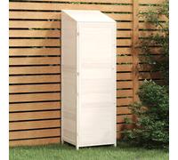 vidaXL Cobertizo de jardín madera maciza de abeto blanco 55x52x174,5cm