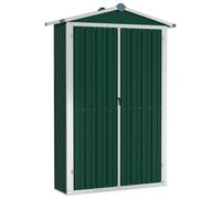 vidaXL Cobertizo de Jardín Paito Casata Casetilla Almacenamiento de Herramienta Almacenaje Exterior Acero Galvanizado Verde 116x45x175cm