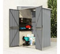 vidaXL Cobertizo de jardín pared acero galvanizado gris 118x100x178 cm