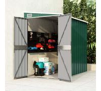 Cobertizo De Jardín Pared Acero Galvanizado Verde 118x194x178cm Vidaxl