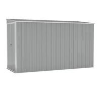 vidaXL Cobertizo de Jardín Pared Paito Casata Casetilla Almacenamiento de Herramienta Almacenaje Exterior Acero Galvanizado Gris 118x288x178 cm