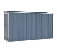 Cobertizo de jardín pared acero galvanizado gris 118x288x178 cm