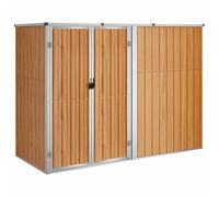 vidaXL Cobertizo para herramientas de jardín 225 x 89 x 161 cm marrón acero galvanizado
