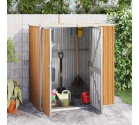 vidaXL Cobertizo herramientas jardín – Acero galvanizado 161x89x161 cm – Marrón/Antracita/Verde