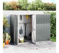 vidaXL Cobertizo de herramientas para jardín 225x89x161 – Acero galvanizado Gris
