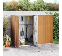 vidaXL Cobertizo para herramientas de jardín 225 x 89 x 161 cm marrón acero galvanizado