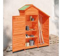 vidaXL Cobertizo herramientas jardín madera pino marrón 120x53,5x170cm