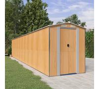 vidaXL Cobertizo jardín acero galvanizado marrón claro 192x1021x223 cm