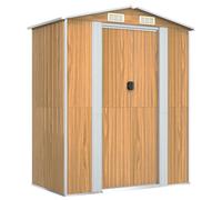 vidaXL Cobertizo jardín acero galvanizado marrón claro 192x108x223 cm