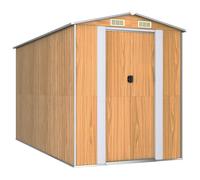 vidaXL Cobertizo jardín acero galvanizado marrón claro 192x357x223 cm