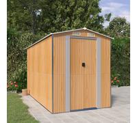 vidaXL Cobertizo jardín acero galvanizado marrón claro 192x357x223 cm