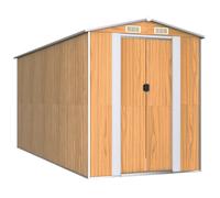 vidaXL Cobertizo jardín acero galvanizado marrón claro 192x440x223 cm