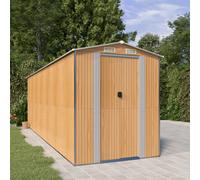 vidaXL Cobertizo jardín acero galvanizado marrón claro 192x606x223 cm