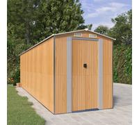 vidaXL Cobertizo jardín acero galvanizado marrón claro 192x689x223 cm