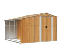 vidaXL Cobertizo jardín acero galvanizado marrón claro 277x279x179 cm