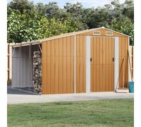 vidaXL Cobertizo jardín acero galvanizado marrón claro 277x279x179 cm