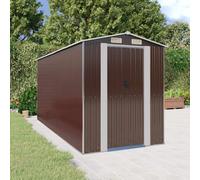 vidaXL Cobertizo jardín acero galvanizado marrón oscuro 192x440x223 cm
