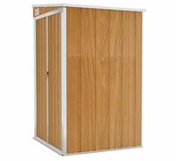 vidaXL Cobertizo jardín pared acero galvanizado marrón 118x100x178 cm