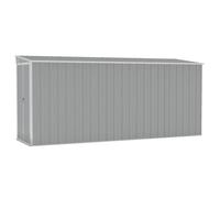 vidaXL Cobertizo Jardín Pared Paito Casata Casetilla Almacenamiento de Herramienta Almacenaje Exterior Acero Galvanizado Gris 118x382x178 cm
