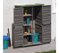 vidaXL Cobertizo para herramientas jardín madera pino gris 83x57x140cm
