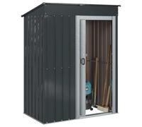 vidaXL Cobertizo de jardín Antracita 137 x 81 x 180 cm Metal – Estructura rectangular