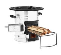 vidaXL Cocina de Leña para Camping Acero 50x33,5x30,5 cm Estufa Barbacoa Color Plateado, Negro, y mas