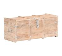 vidaXL Cofre de Almacenamiento Baúl Caja Almacenamiento Almacenaje Banco Pasillo Armario Hogar Terraza Balcón Decoración Madera Maciza de Acacia
