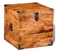 vidaXL Cofre de almacenamiento cúbico de madera maciza de mango rugosa