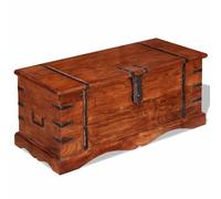 vidaXL Baúl de Almacenamiento de Madera Maciza con Acabado Miel Color Marrón