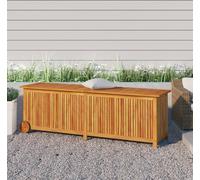vidaXL Cofre de jardín con ruedas, 150x50x58 cm, madera maciza de acacia - Cofre de jardín - Cofres de jardín - Cofre para exteriores - Caja de almacenamiento para jardín